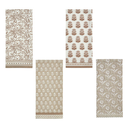 Mud Pie Blooms Taupe Printed Towel