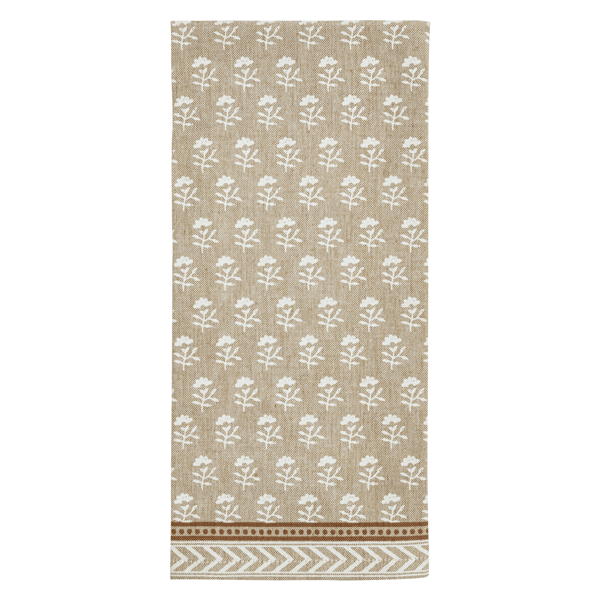 Mud Pie Blooms Taupe Printed Towel