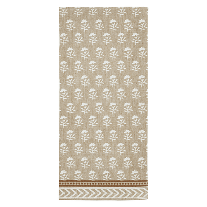 Mud Pie Blooms Taupe Printed Towel