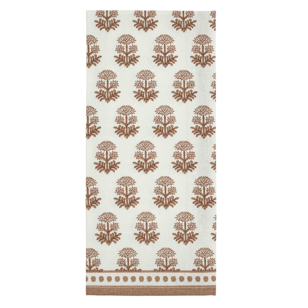 Mud Pie Blooms Taupe Printed Towel