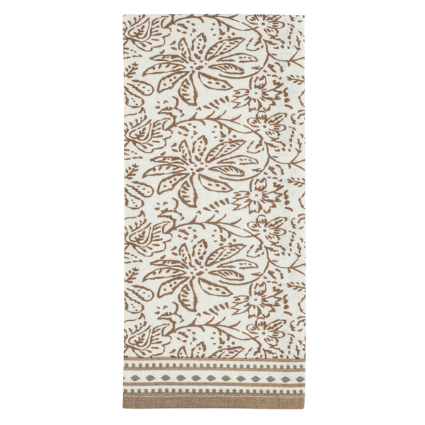 Mud Pie Blooms Taupe Printed Towel