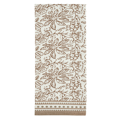 Mud Pie Blooms Taupe Printed Towel