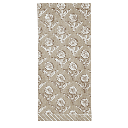 Mud Pie Blooms Taupe Printed Towel