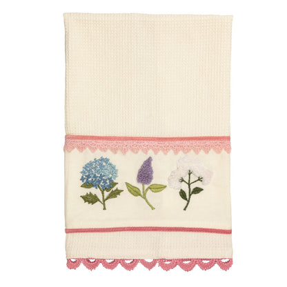 Mud Pie Floral Embroidered Waffle Towel