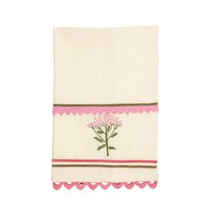 Mud Pie Floral Embroidered Waffle Towel