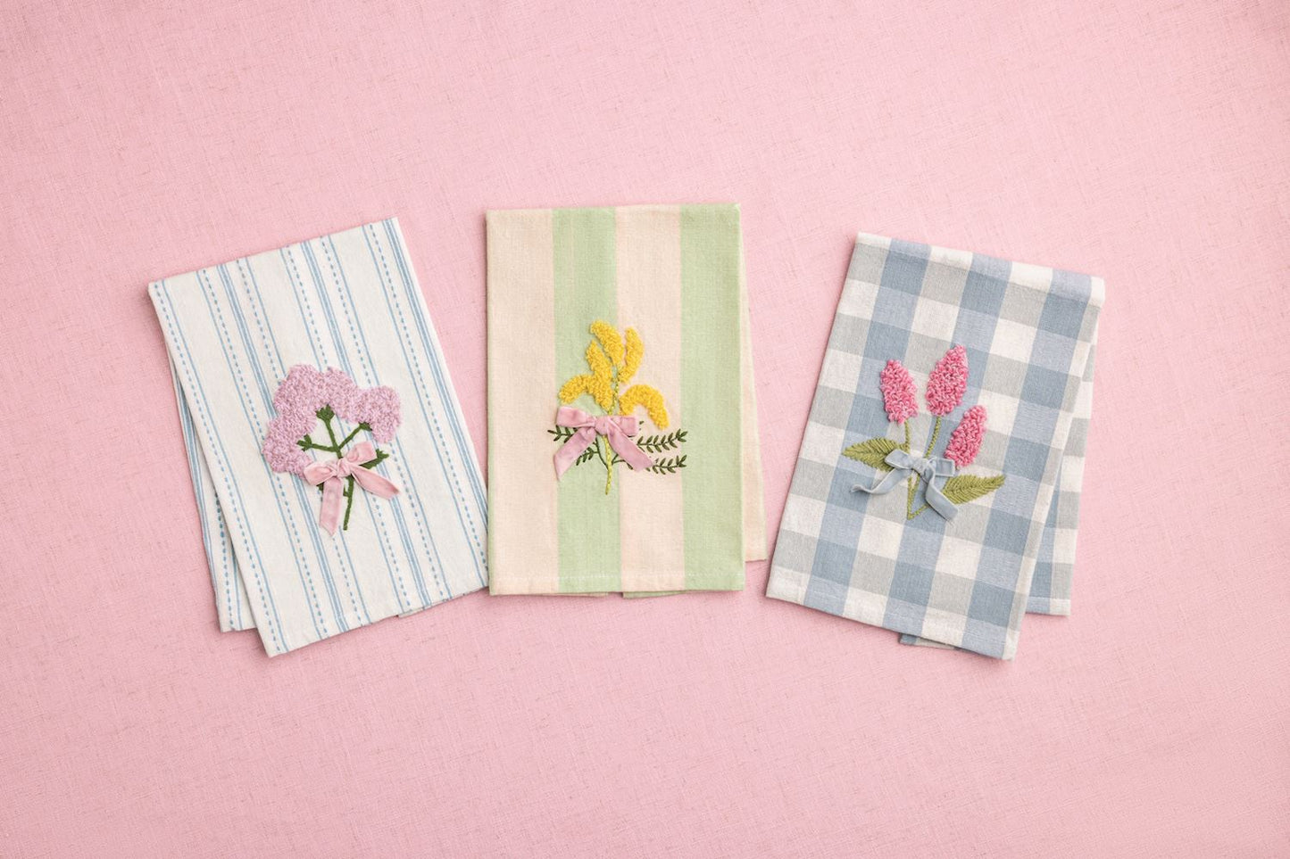 Mud Pie Flower Embroidery Towel