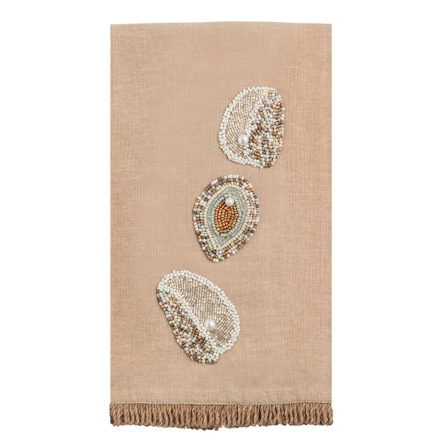 Mud Pie Beaded Oyster Towel
