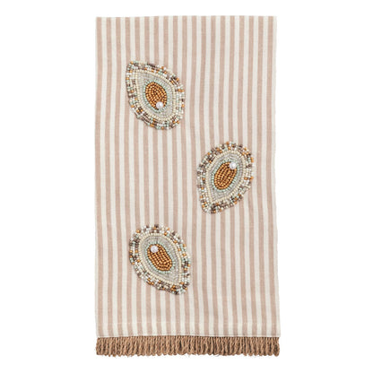 Mud Pie Beaded Oyster Towel