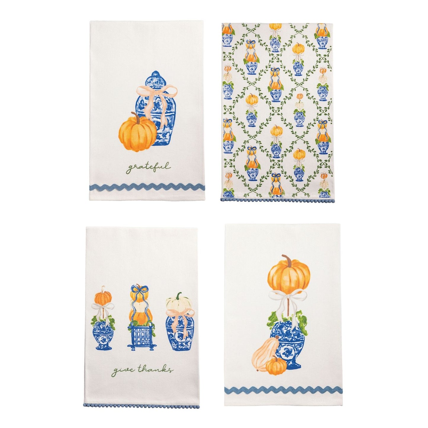 Mud Pie Pumpkin Topiary Towels
