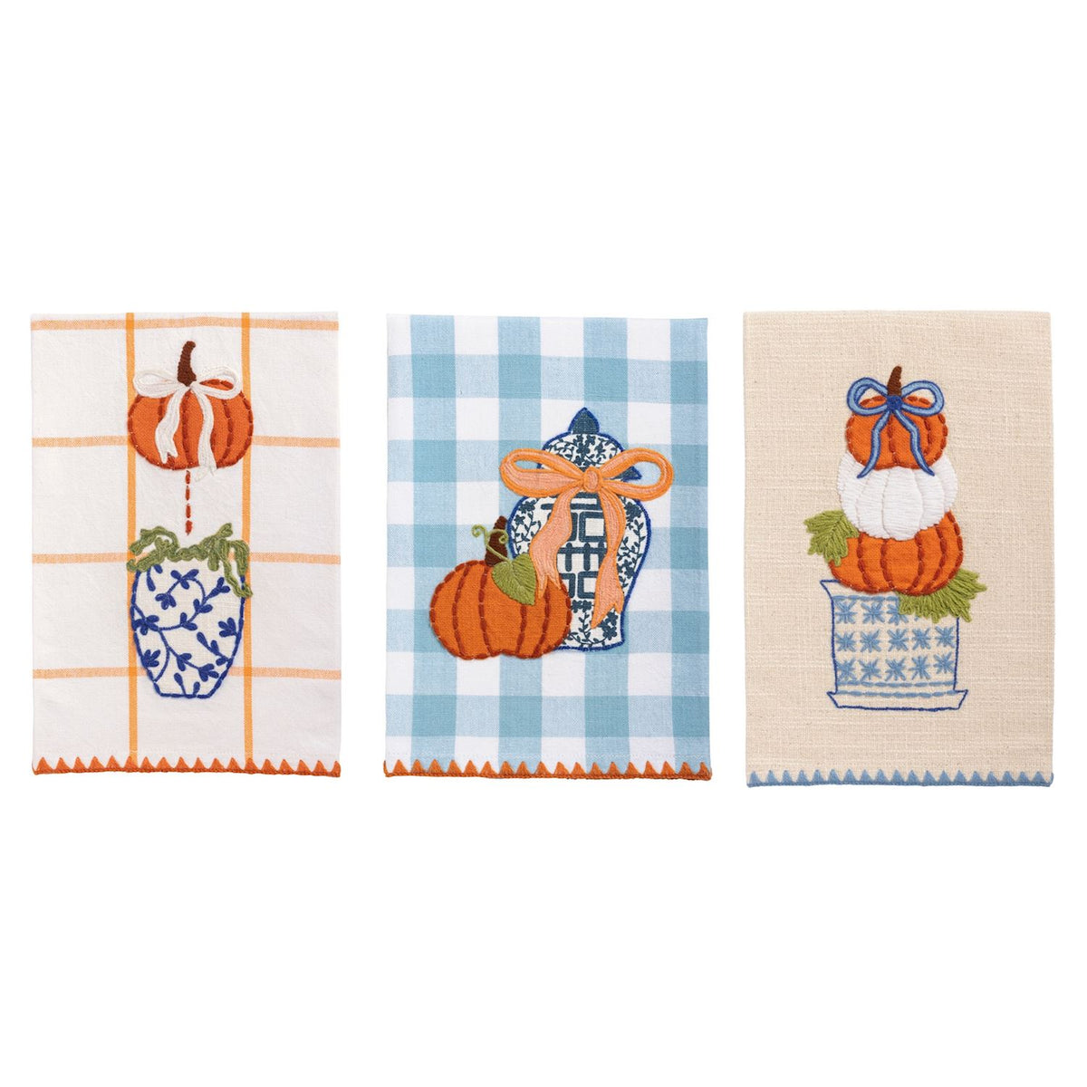 Mud Pie Pumpkin Appliqué Topiary Towel
