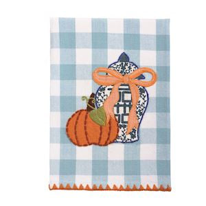 Mud Pie Pumpkin Appliqué Topiary Towel