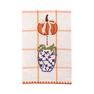 Mud Pie Pumpkin Appliqué Topiary Towel