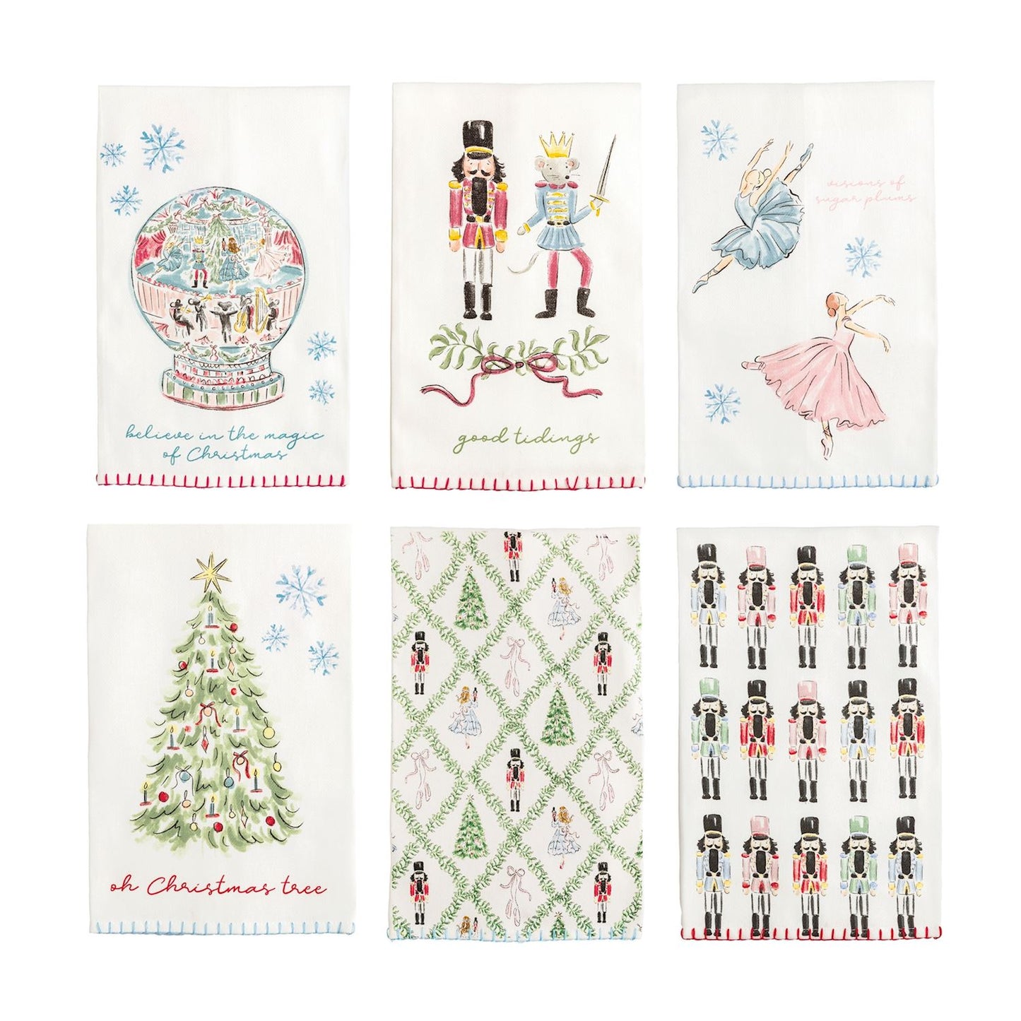 Mud Pie Nutcracker Hemstitch Towels