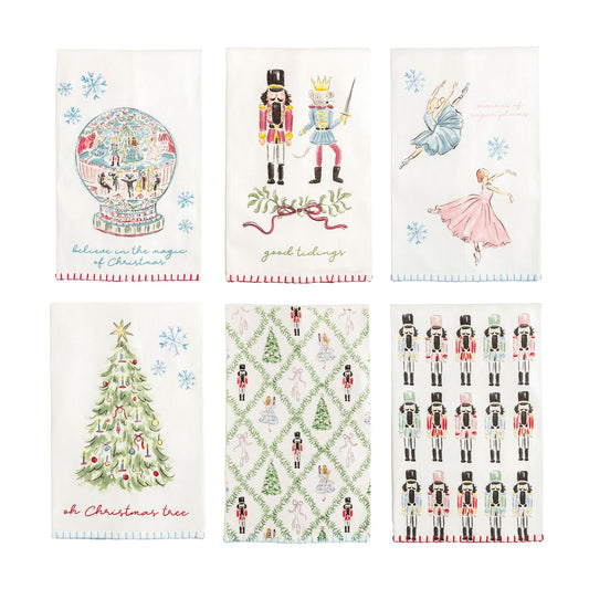 Mud Pie Nutcracker Hemstitch Towels