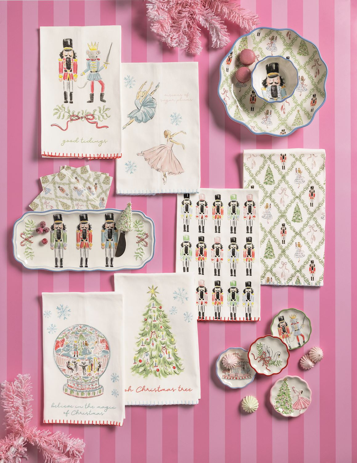 Mud Pie Nutcracker Hemstitch Towels