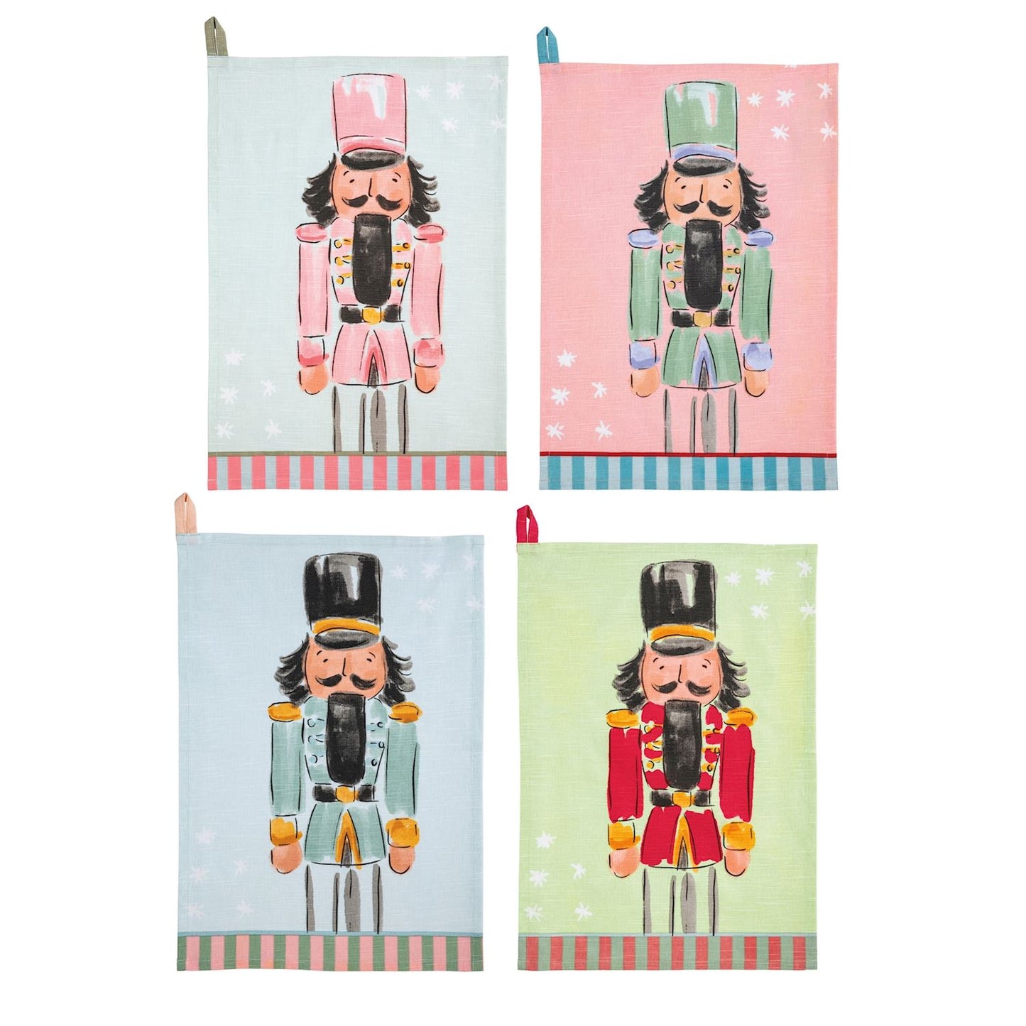 Mud Pie Nutcracker Stripe Hem Towel