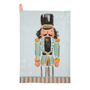 Mud Pie Nutcracker Stripe Hem Towel