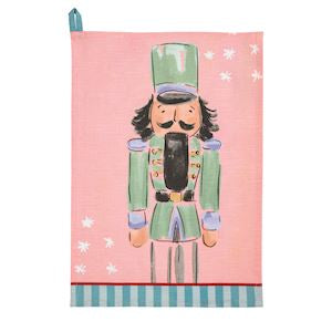 Mud Pie Nutcracker Stripe Hem Towel