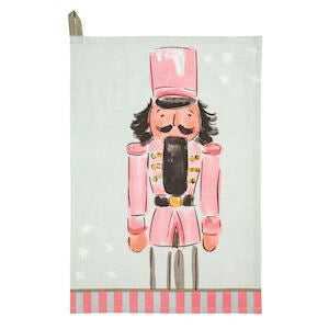 Mud Pie Nutcracker Stripe Hem Towel
