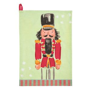 Mud Pie Nutcracker Stripe Hem Towel