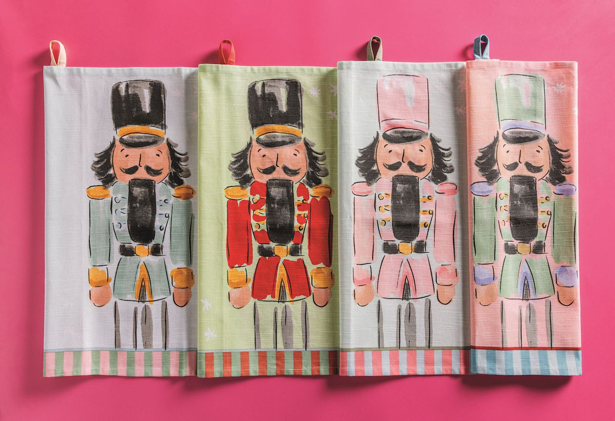 Mud Pie Nutcracker Stripe Hem Towel