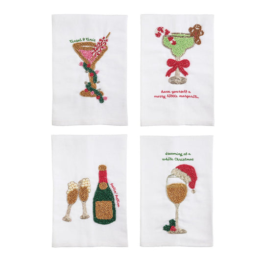Mud Pie Christmas Bar Beaded Towels