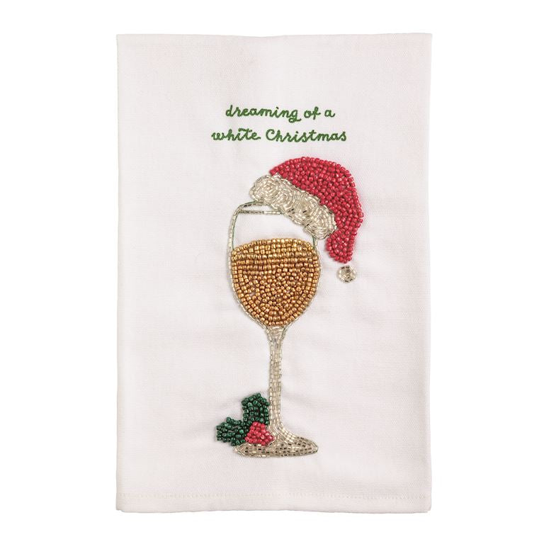 Mud Pie Christmas Bar Beaded Towels