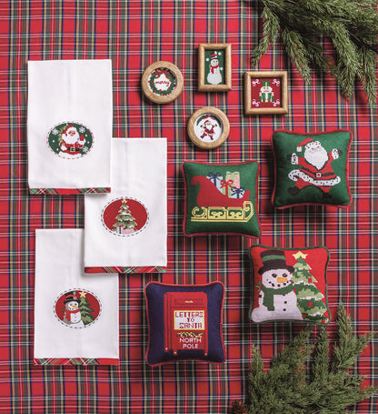 Mud Pie Santa Needlepoint Christmas Towel