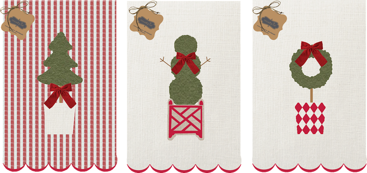 Mud Pie Christmas Topiary Towel
