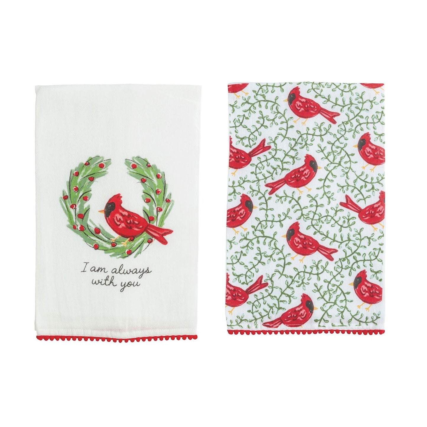 Mud Pie Cardinal Pom Towel