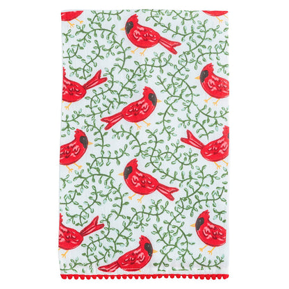 Mud Pie Cardinal Pom Towel