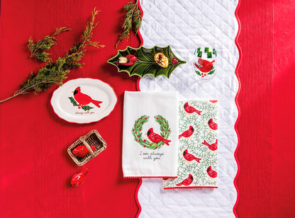 Mud Pie Cardinal Pom Towel