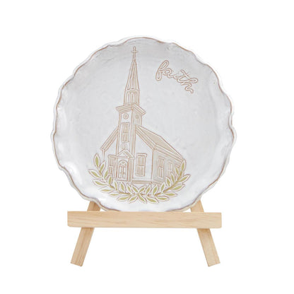 Mud Pie Faith Plate & Easel Set