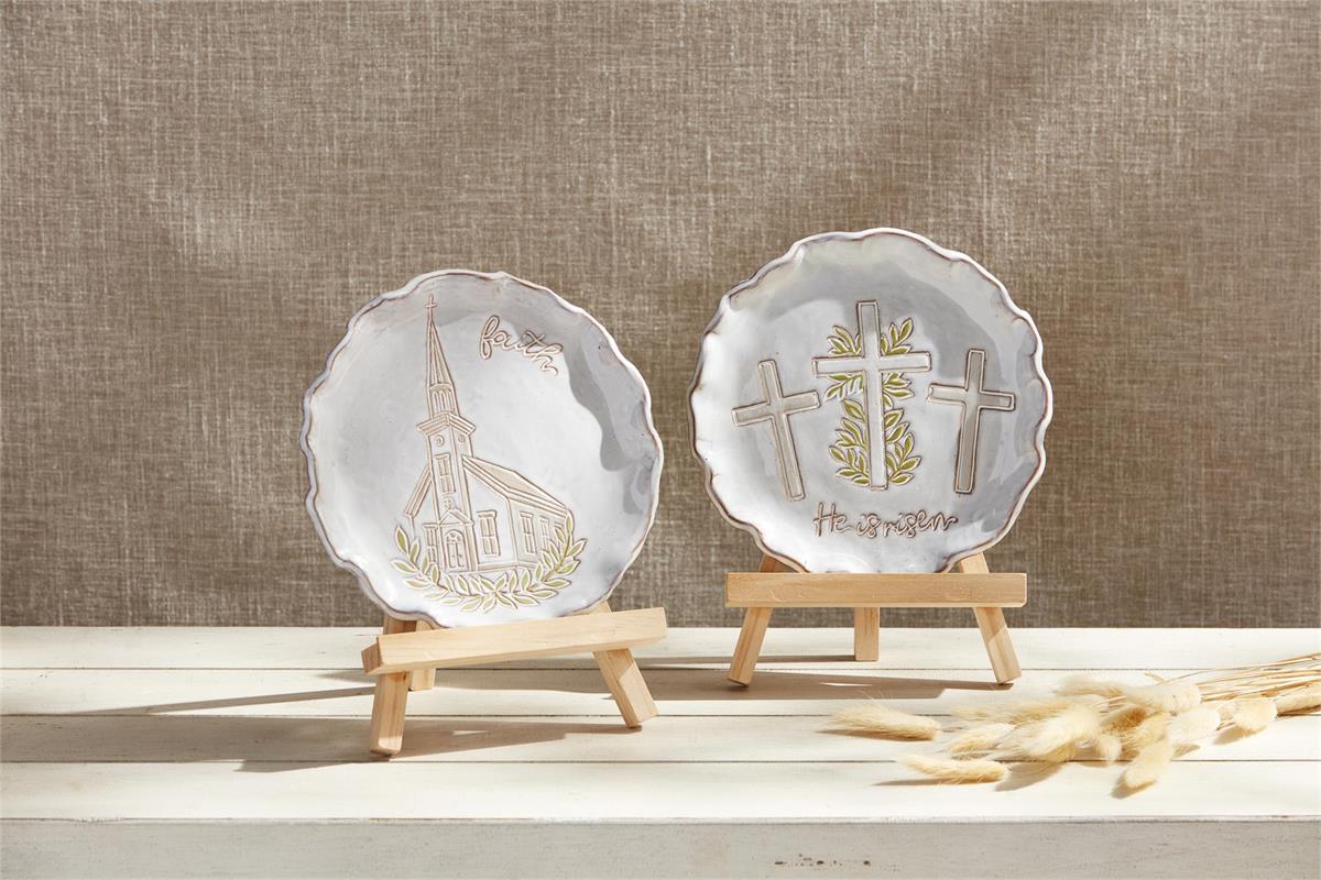 Mud Pie Faith Plate & Easel Set