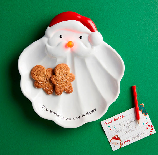 Mud Pie Santa Light-Up Plate Set