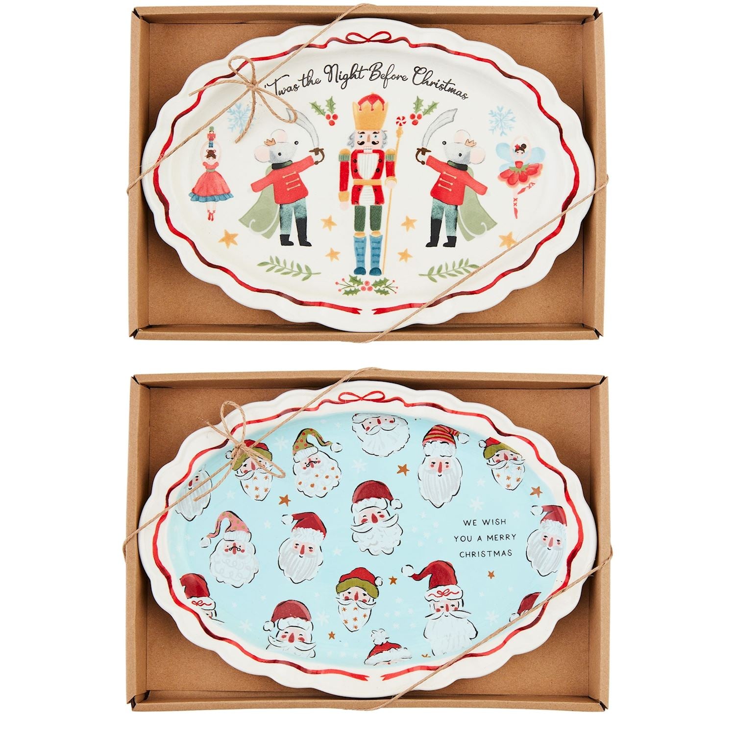 Mud Pie Nutcracker & Santa Boxed Sentiment Plates