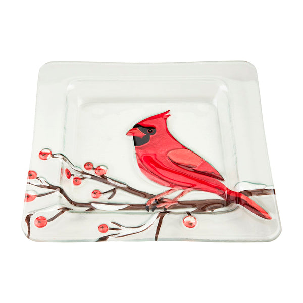 Mud Pie Cardinal Glass Plate