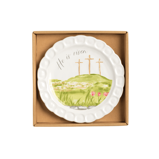 Mud Pie He is Risen Cross Plate