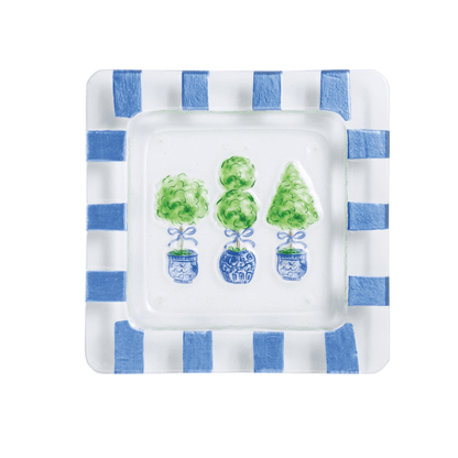 Mud Pie Topiary Slump Glass Plate