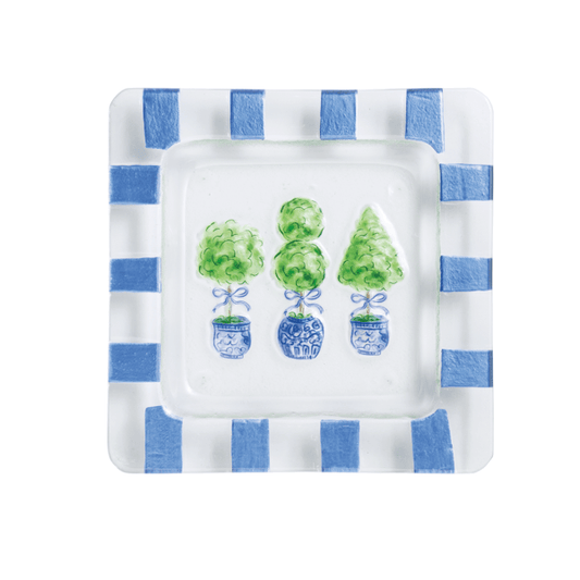 Mud Pie Topiary Slump Glass Plate