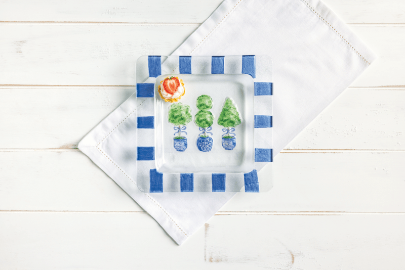 Mud Pie Topiary Slump Glass Plate