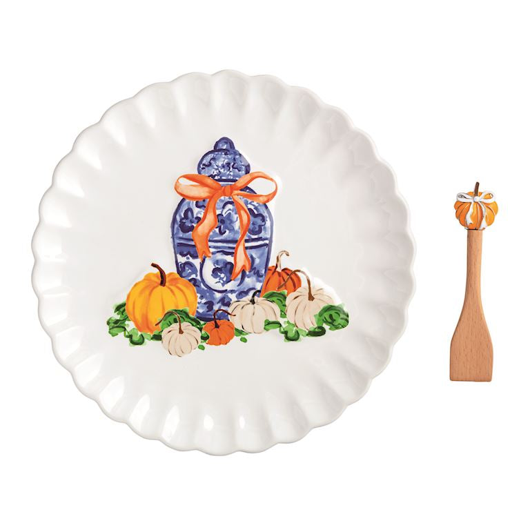 Mud Pie Pumpkin Topiary Cookie Plate