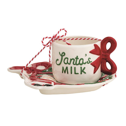 Mud Pie Santa Milk & Cookies Set