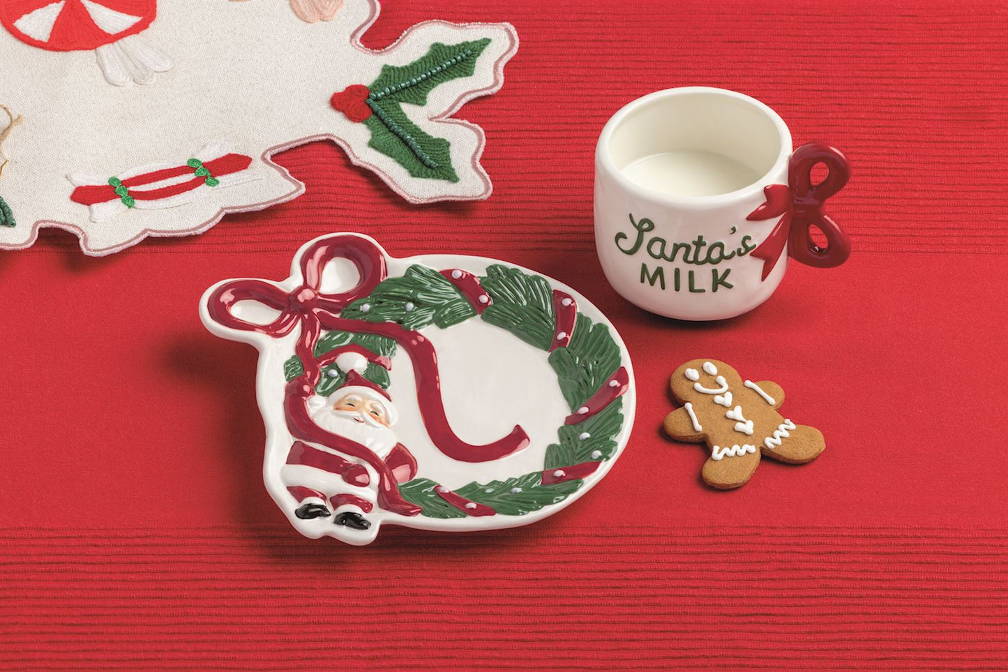 Mud Pie Santa Milk & Cookies Set
