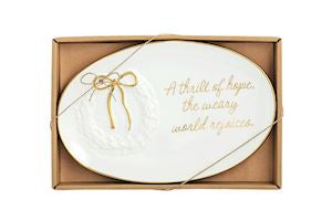 Mud Pie Gold Edge Christmas Sentiment Plates