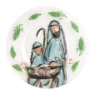 Mud Pie Nativity Glass Plate