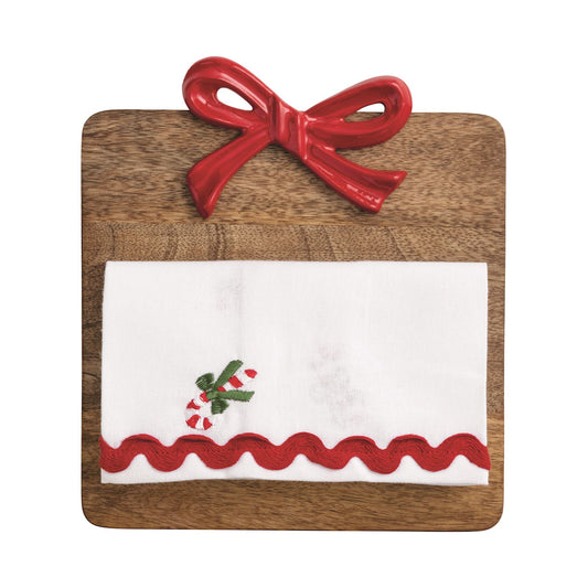 Mud Pie Christmas Bow Board & Towel Set
