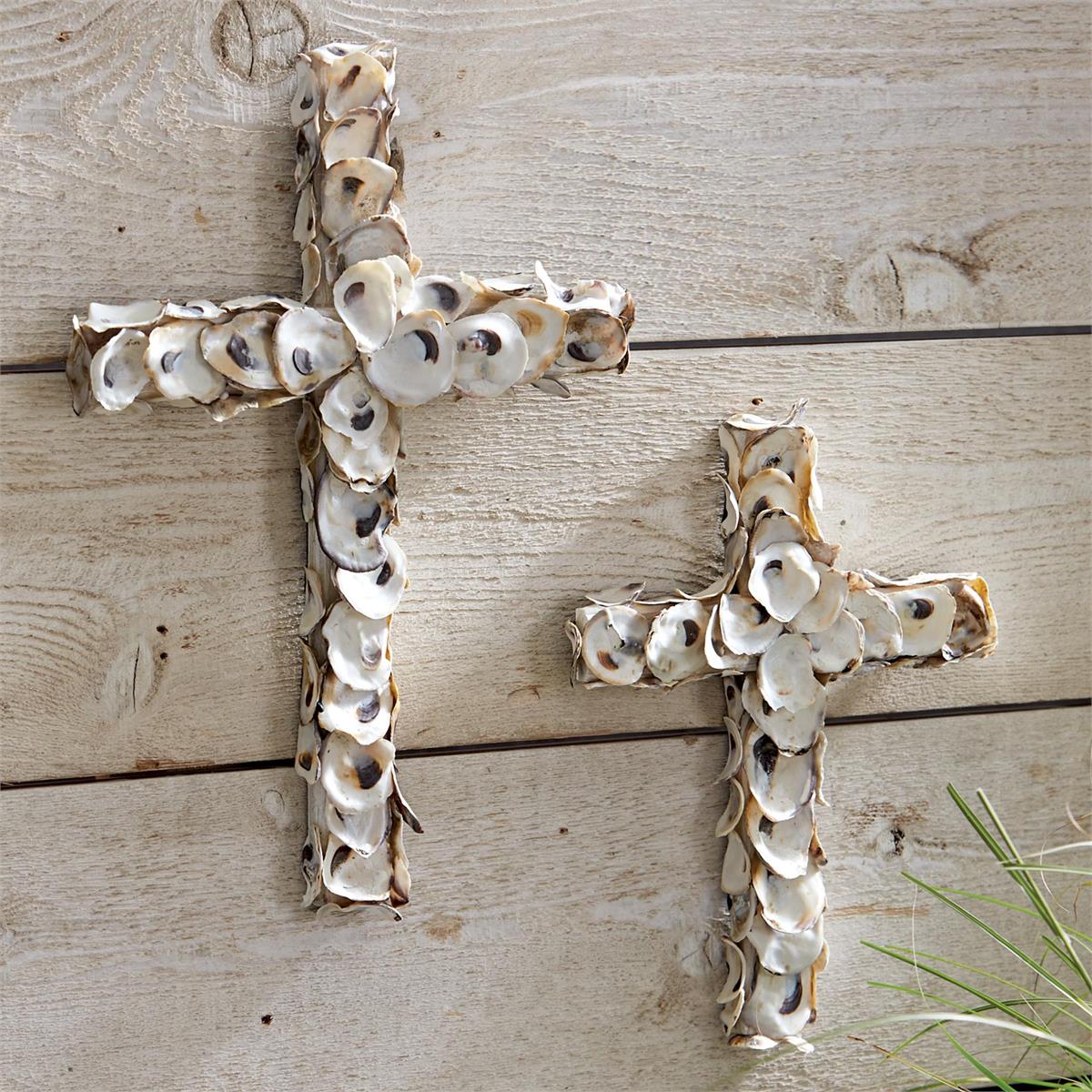 Mud Pie Small Oyster Shell Cross
