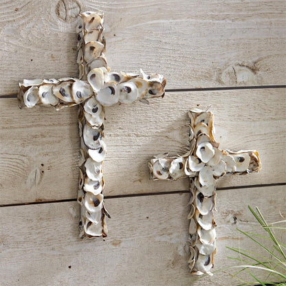 Mud Pie Small Oyster Shell Cross