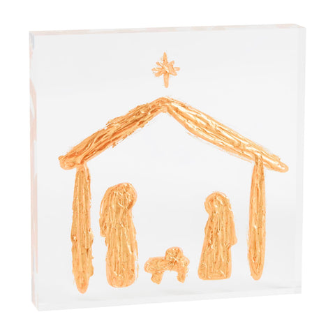 Mud Pie Acrylic Nativity Plaque